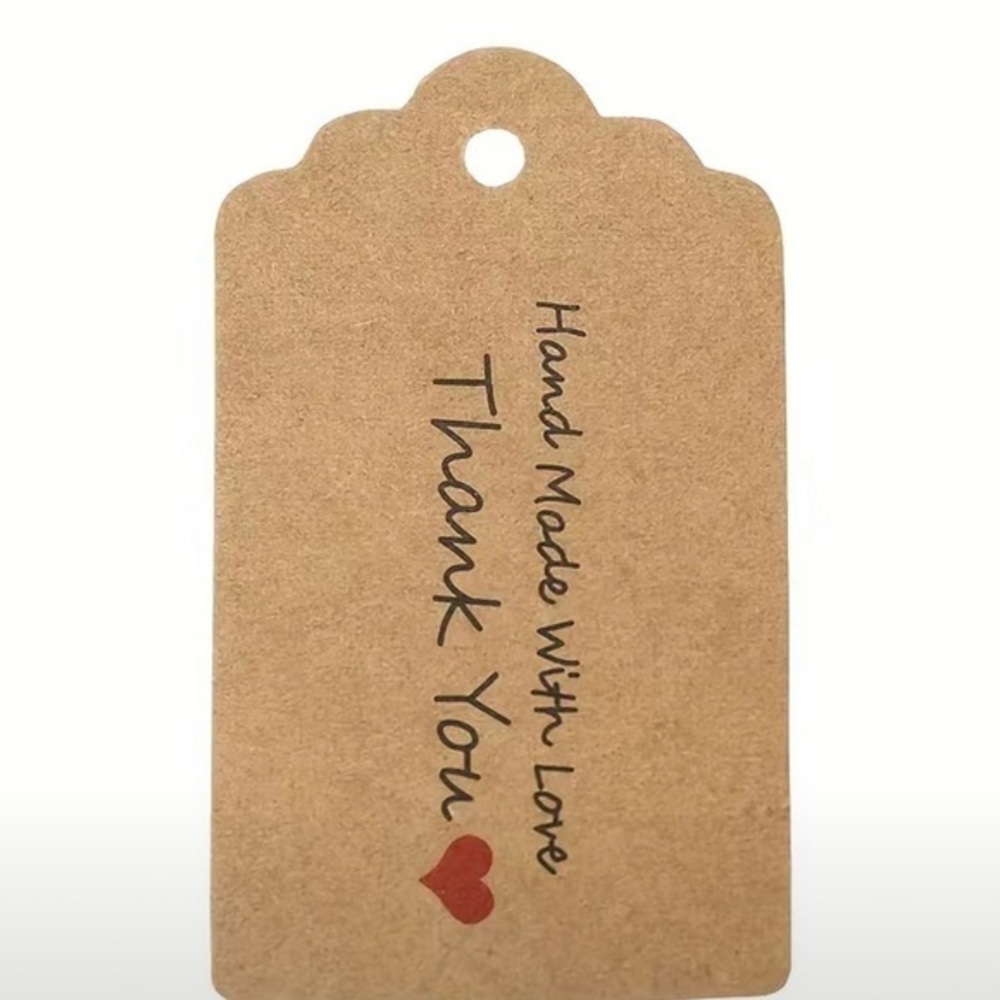 HANDMADE With Love / Kraft Paper Tags / Brown / 1.97”x1.18” /‎ 100 Pieces